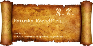 Matuska Koppány névjegykártya